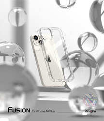 Ringke Fusion Case Compatible with iPhone 14 Plus 6.7 Inch , Anti Scratch Minimal Yellowing Clear Hard Back Shockproof Bumper Phone Cover    Designed for iPhone 14 Plus 6.7 Inch  Clear